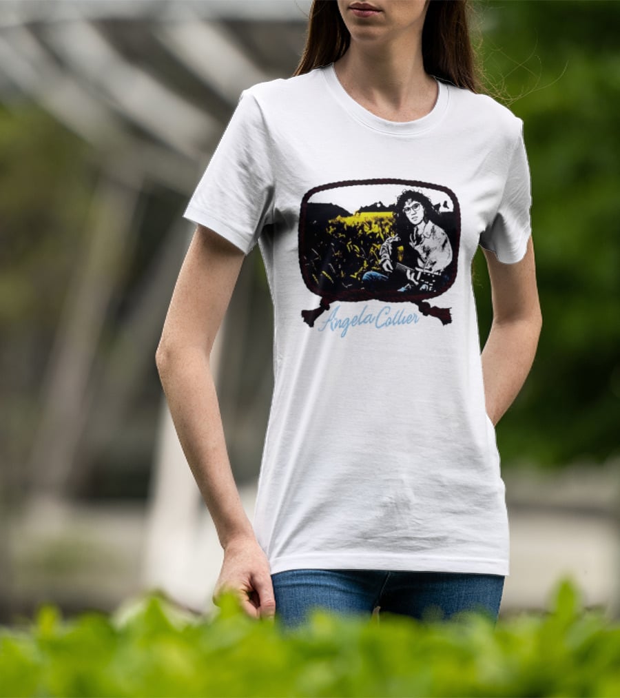 Angela Collier Self-Titled Album Acoustic Guitar In Field T-Shirt