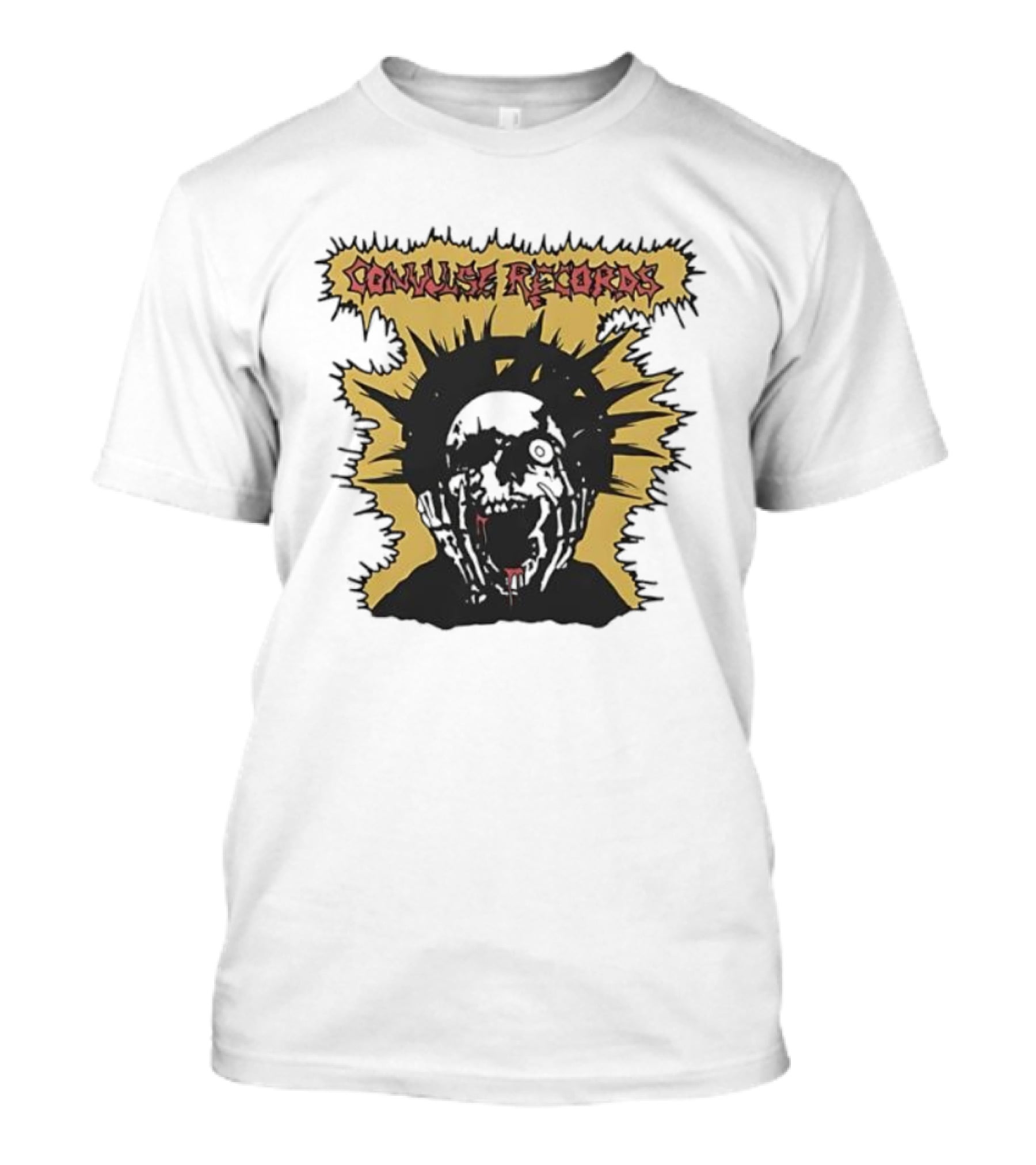 Convulse Records Skull With Crowned Head Design T-Shirt