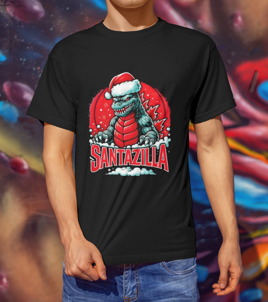 Santazilla Godzilla Christmas Monster Ornament Holiday Fun T-Shirt