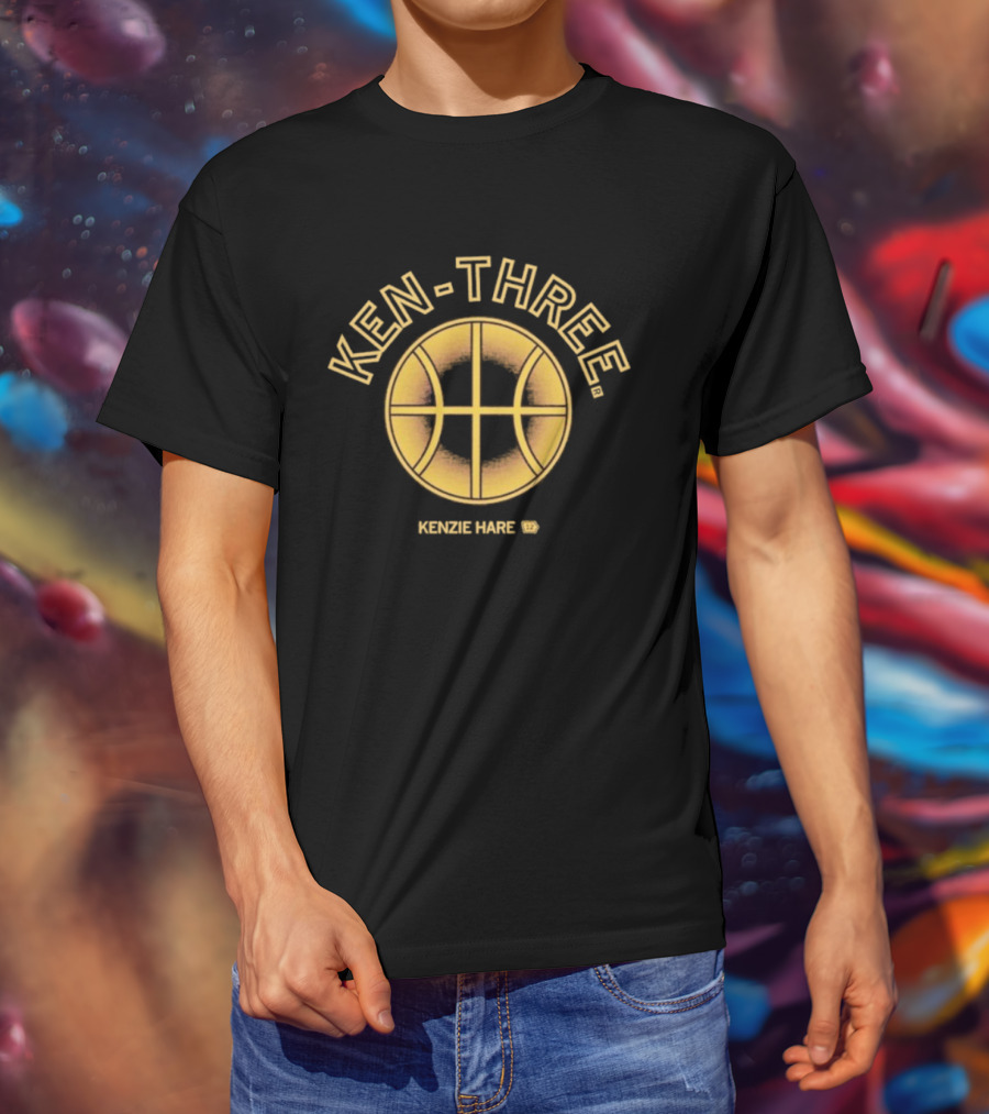 Kenzie Hare Ken Three Basketball Mock Logo T-Shirt