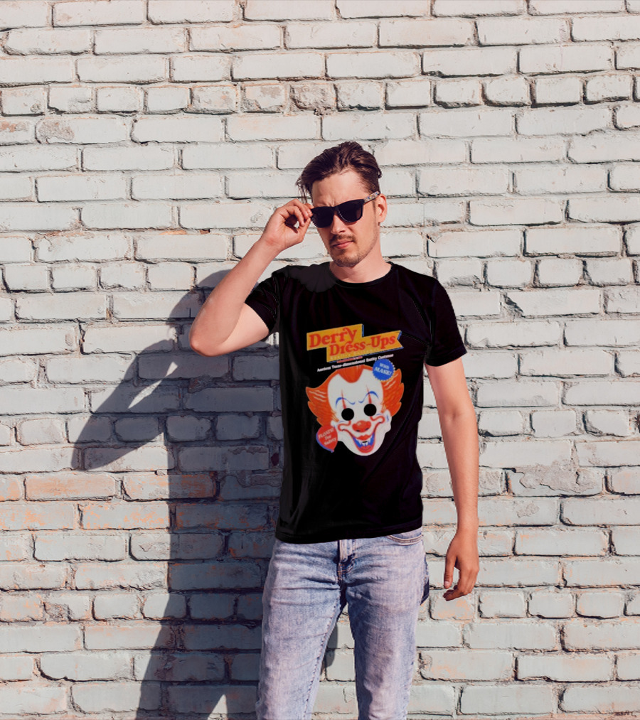 Derry Dress-Ups Clown Mask Costume Pennywise Tribute T-Shirt