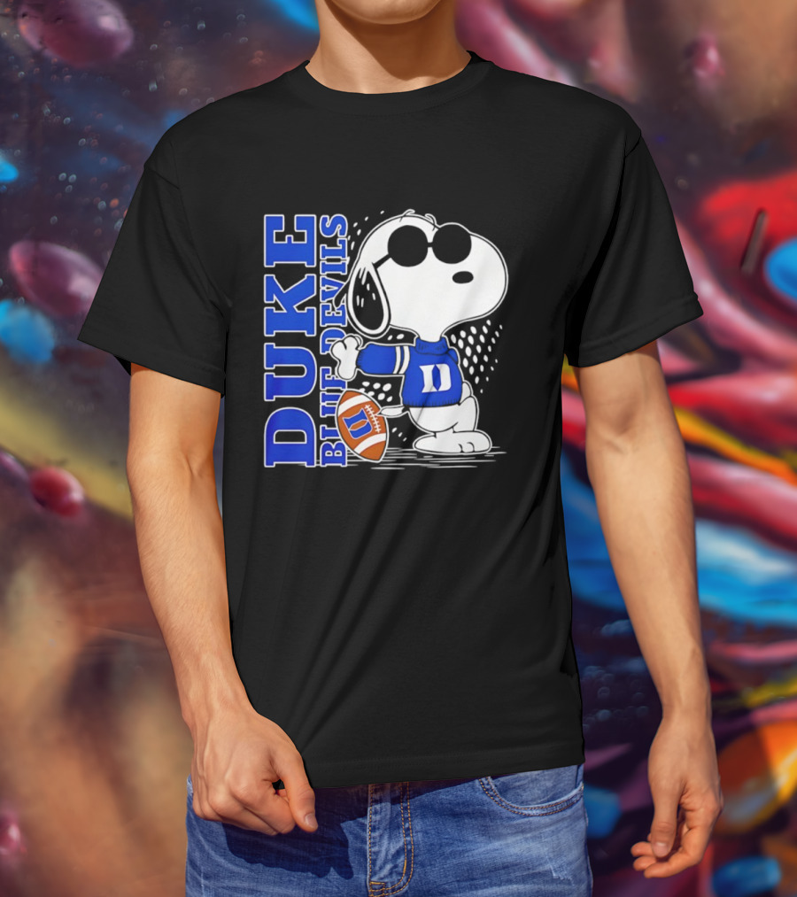 Snoopy Joe Cool Duke Blue Devils Football Fan Merchandise T-Shirt