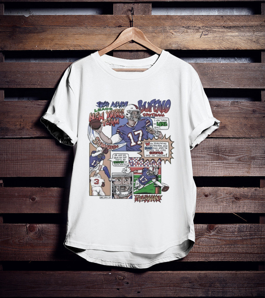 Josh Allen Buffalo Football New York's Team Super Josh Comic Style Touchdown Hero T-Shirt