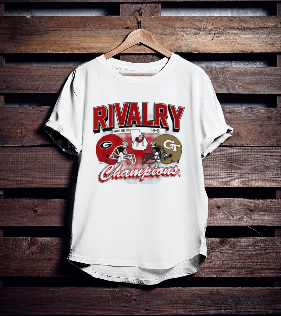 Georgia Vs. Georgia Tech Rivalry Champions 2025 Football Helmets T-Shirt
