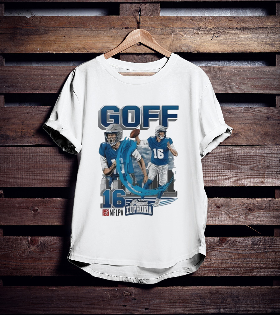 Goff 16 NFLPA Planet Euphoria Football Player Action T-Shirt