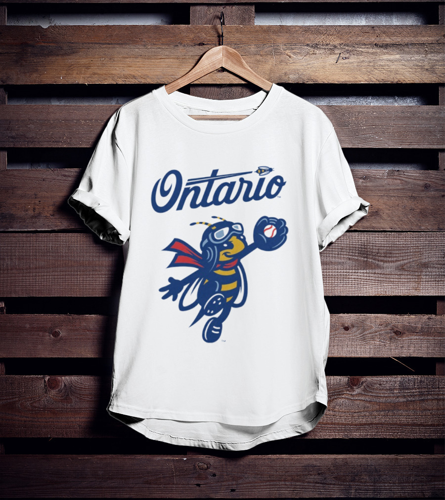 Ontario Buzzers Bee Mascot With Stylish Script And Flying Design T-Shirt