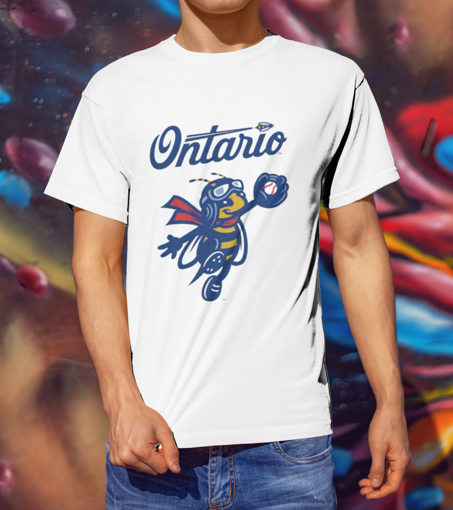 Ontario Buzzers Bee Mascot With Stylish Script And Flying Design T-Shirt