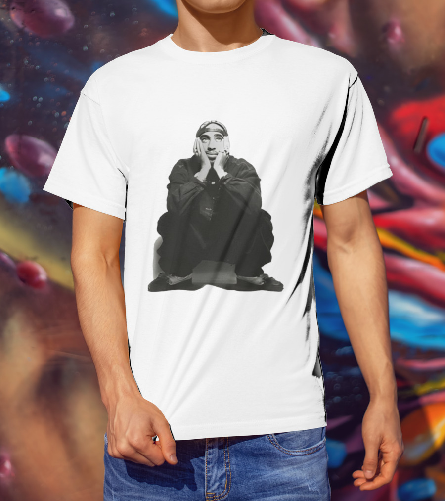 Pedro Pascal Sits Like Tupac Iconic Pose T-Shirt