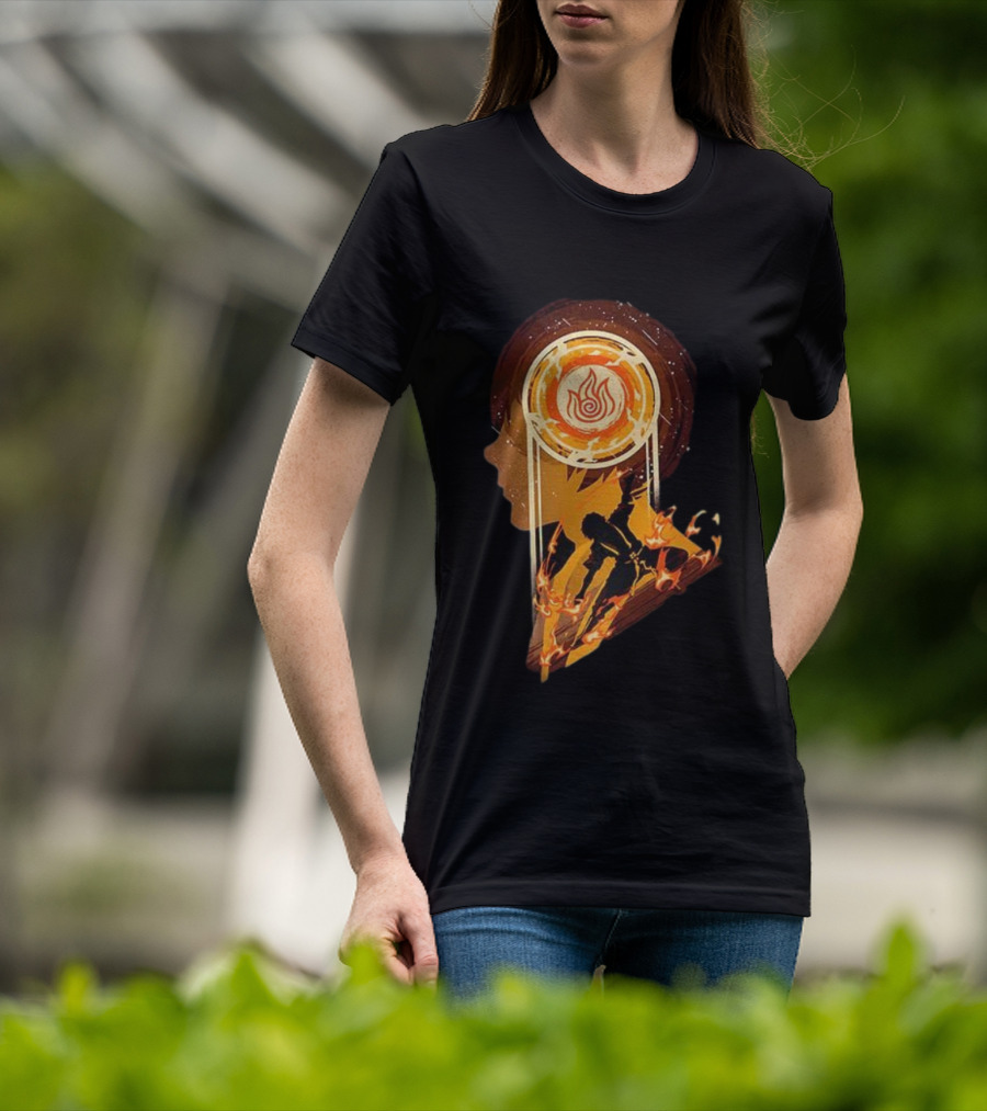 Zuko Firebending Avatar The Last Airbender Fire Nation Symbol Silhouette T-Shirt