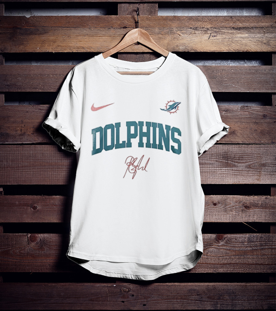 Miami Dolphins Nike Retro Manilow Signature Once Before I Go T-Shirt