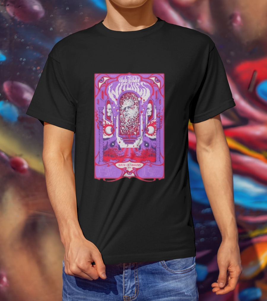 All Them Witches House Of Mirrors 2026 Spring Tour Dates Red Purple Psychedelic T-Shirt