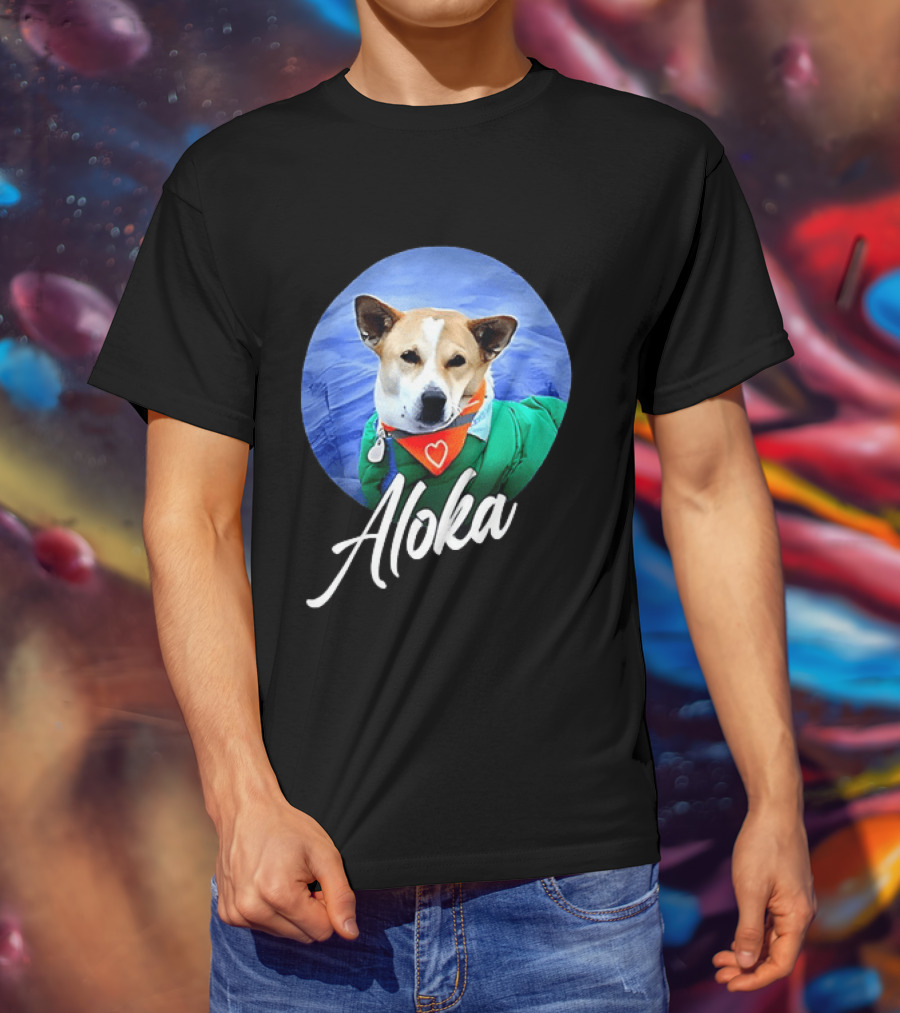Aloka Dog Walk Heart Bandana Peaceful Canine T-Shirt