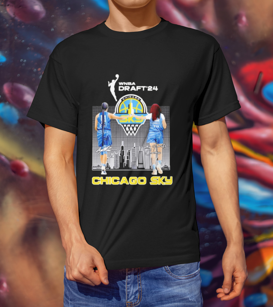 WNBA Draft 2024 Angel Reese Kamilla Cardoso Chicago Sky Team T-Shirt