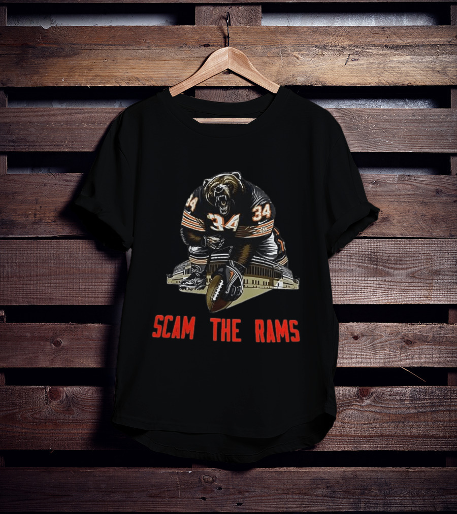 Chicago Bears 34 Scam The Rams Gridiron Showdown T-Shirt