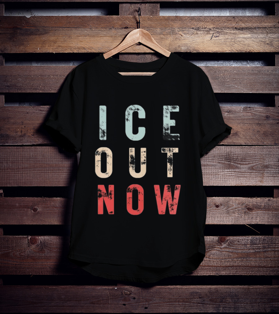 ICE Out Now Distressed T-Shirt
