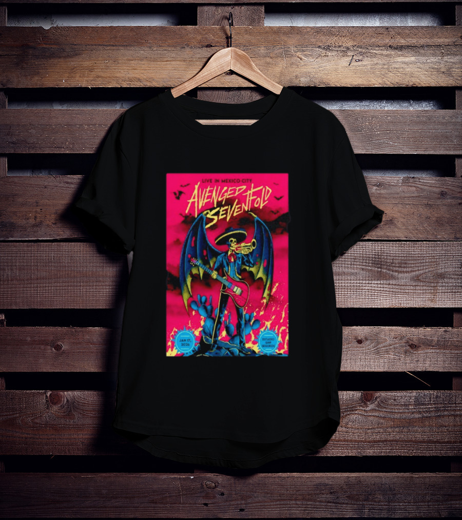 Avenged Sevenfold Live In Mexico City Estadio Foro Sol Jan 17 2026 Event T-Shirt
