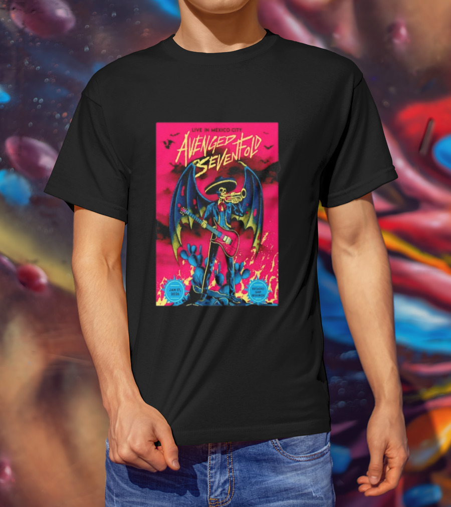 Avenged Sevenfold Live In Mexico City Estadio Foro Sol Jan 17 2026 Event T-Shirt