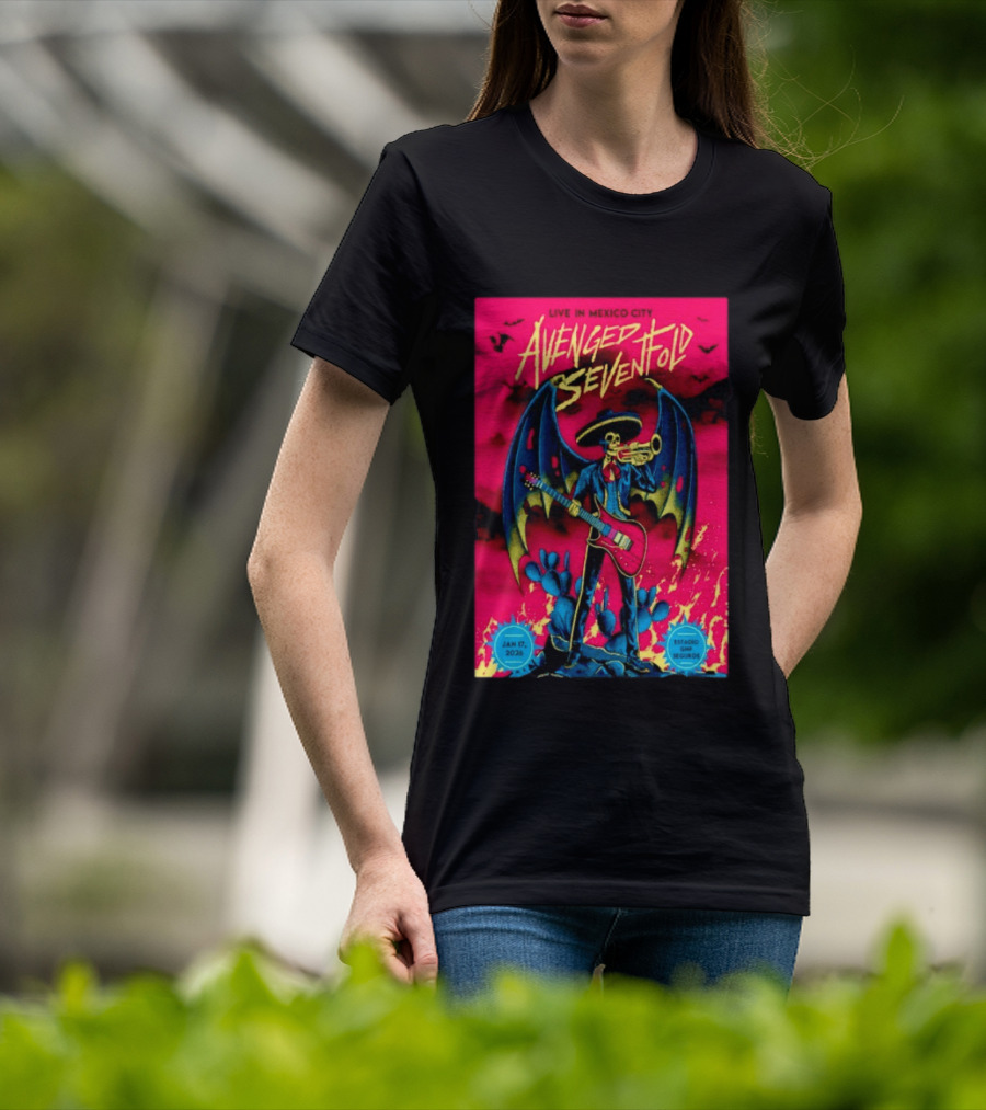Avenged Sevenfold Live In Mexico City Estadio Foro Sol Jan 17 2026 Event T-Shirt