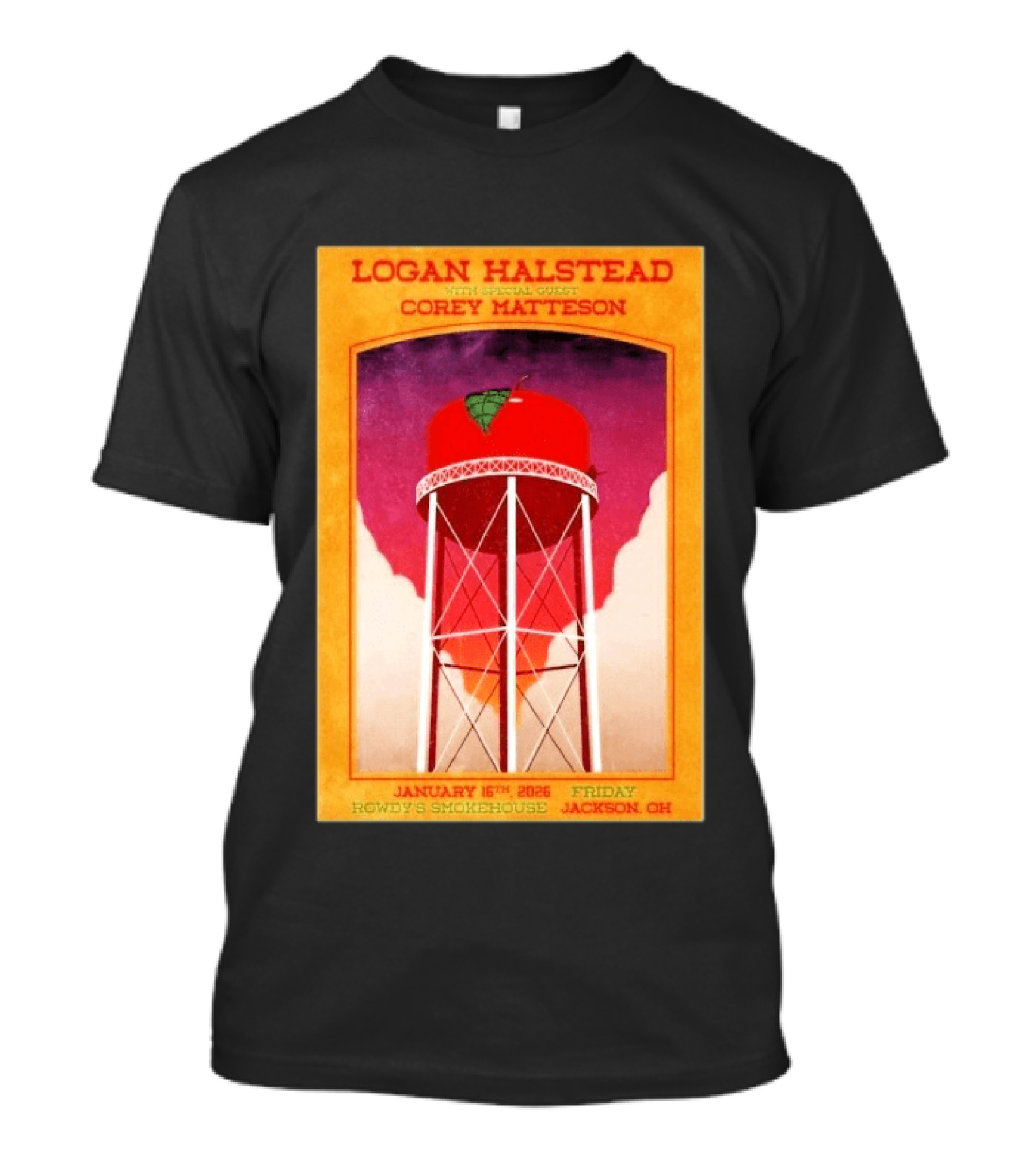 Logan Halstead Corey Matteson Rowdy's Smokehouse Jackson Ohio January 16 2026 T-Shirt