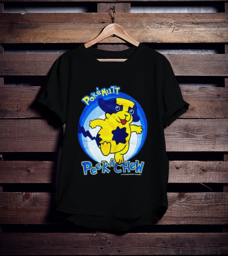 Pokemutt Peekachew Classic Fun Character Mashup T-Shirt