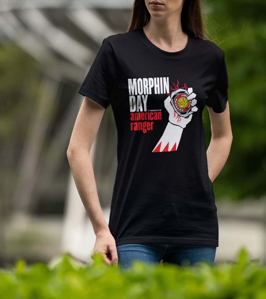 Power Rangers Morphin Day Presents American Ranger Power Coin Action T-Shirt