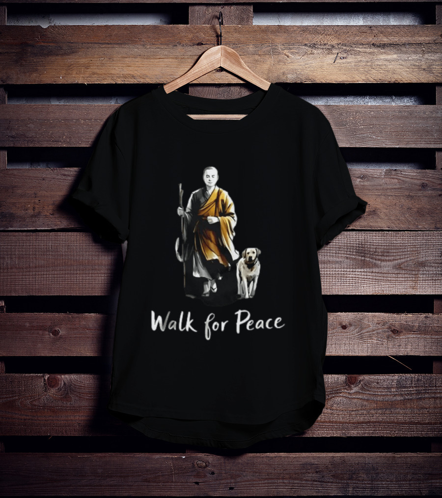 Aloka Monks And Dog Pilgrimage Walk For Peace T-Shirt
