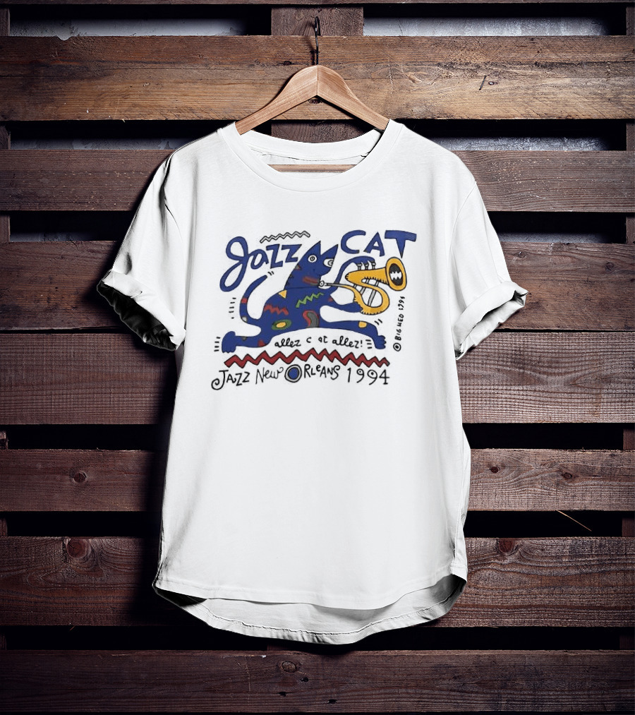 Jazz Cat Midnight Session Allez Cat New Orleans 1994 T-Shirt