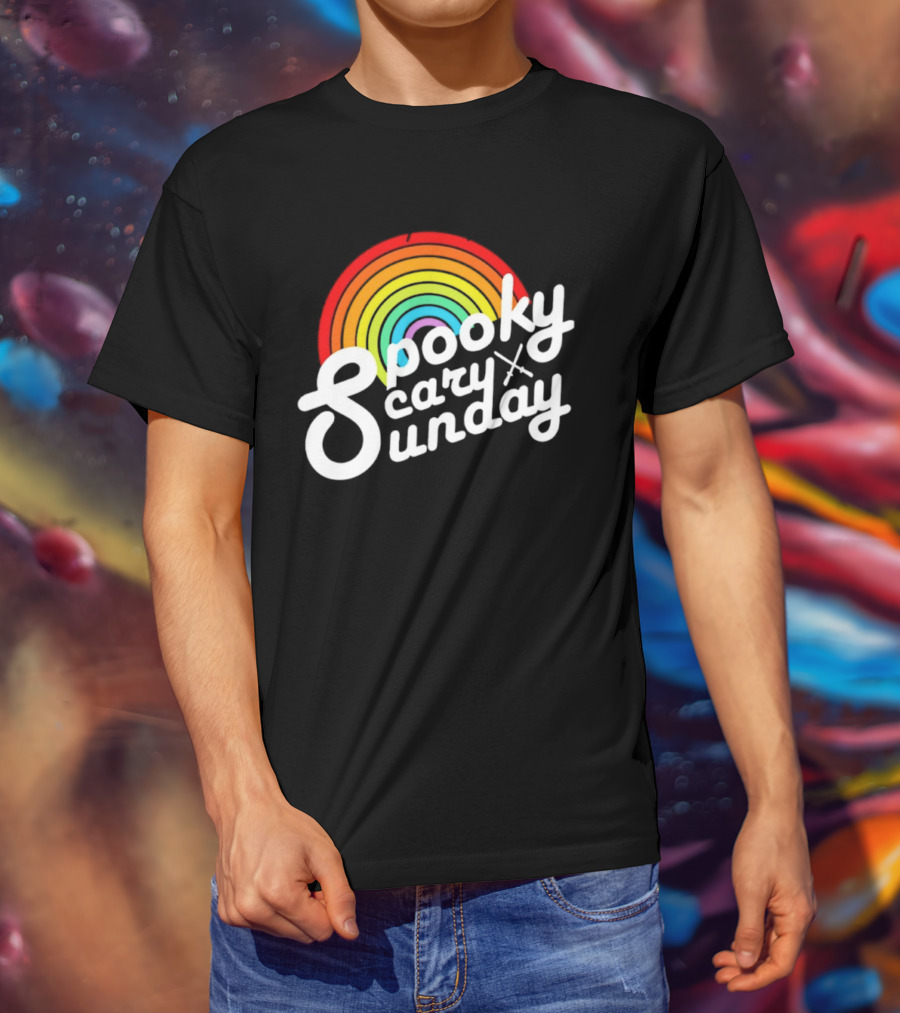 Coryxkenshin Spooky Scary Sunday Rainbow T-Shirt