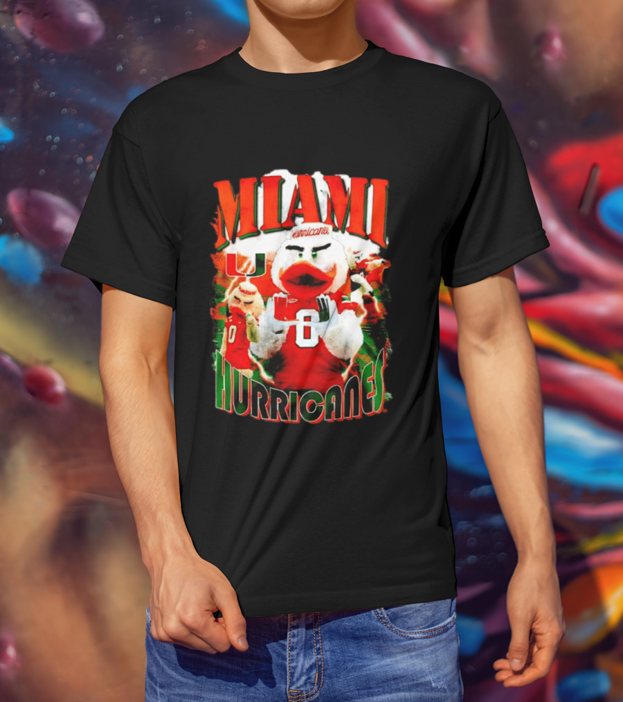 Miami Hurricanes Sebastian The Ibis Orange U Fan Gear T-Shirt