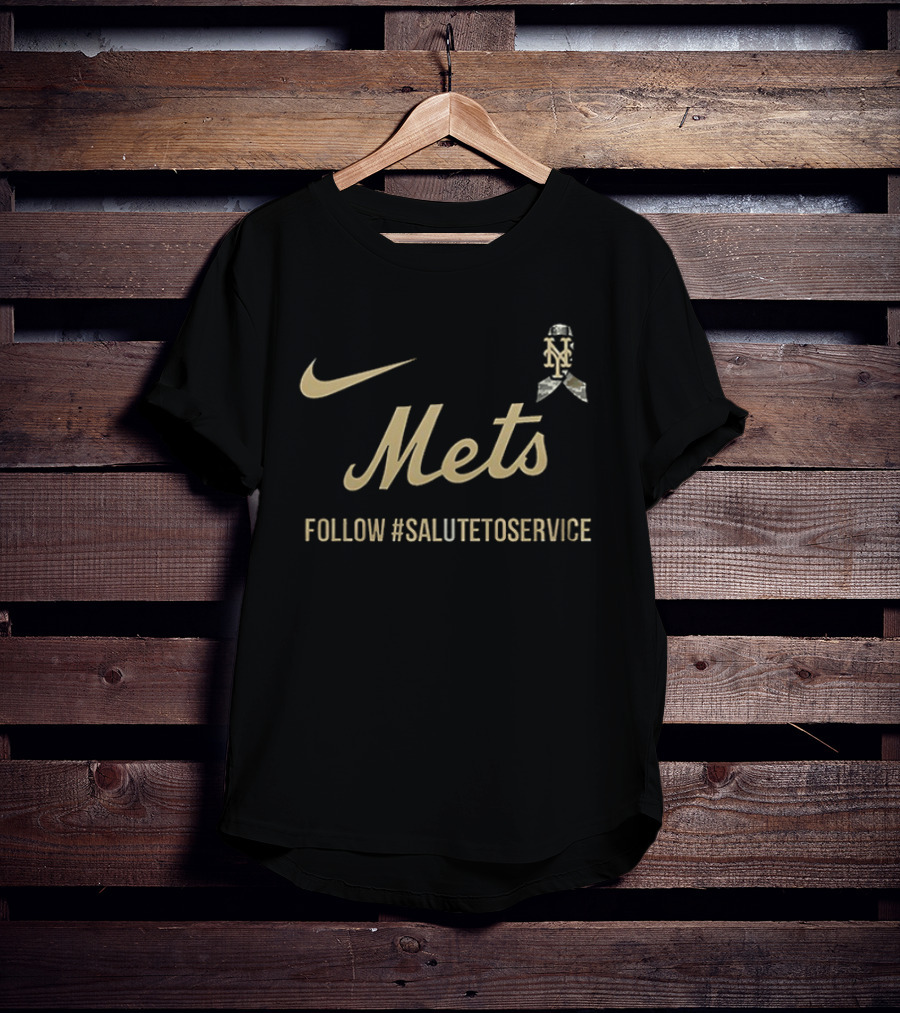Nike Mets Follow #SaluteToService Honor Empower Connect Military T-Shirt