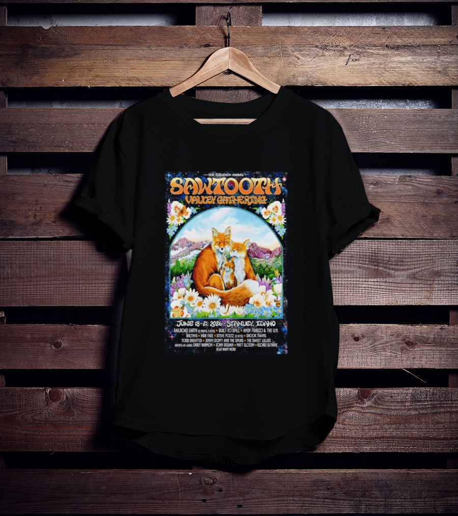 Sawtooth Valley Gathering 2026 Stanley Idaho June 18 21 Railroad Earth Andy Frasco The Lil Smokies T-Shirt