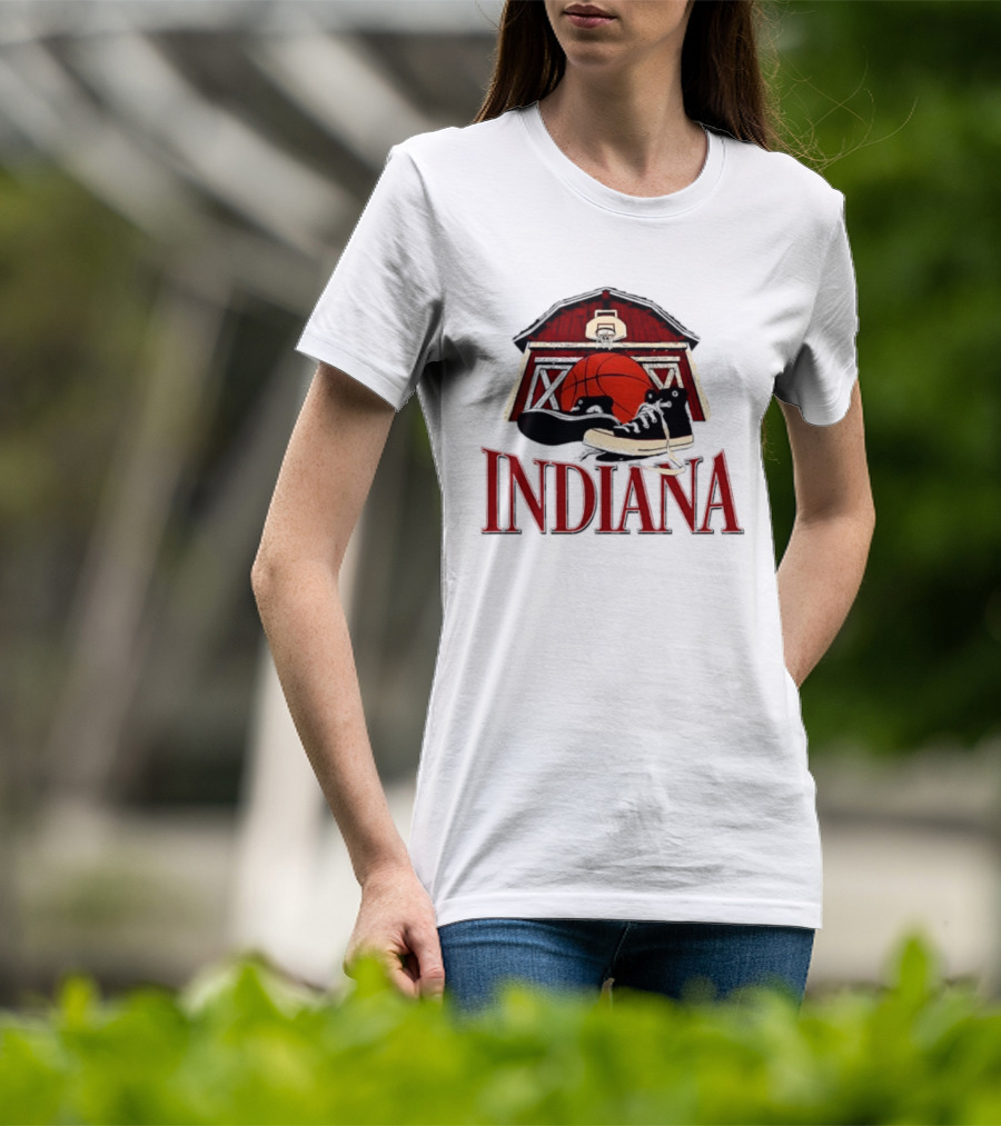 Heartland Hoops Indiana Basketball Barn Sneakers T-Shirt