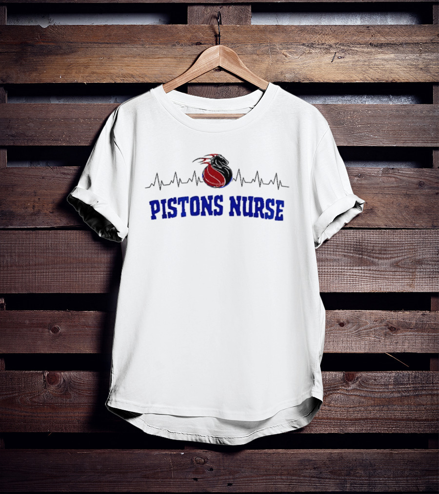 Detroit Pistons Nurse Heartbeat T-Shirt