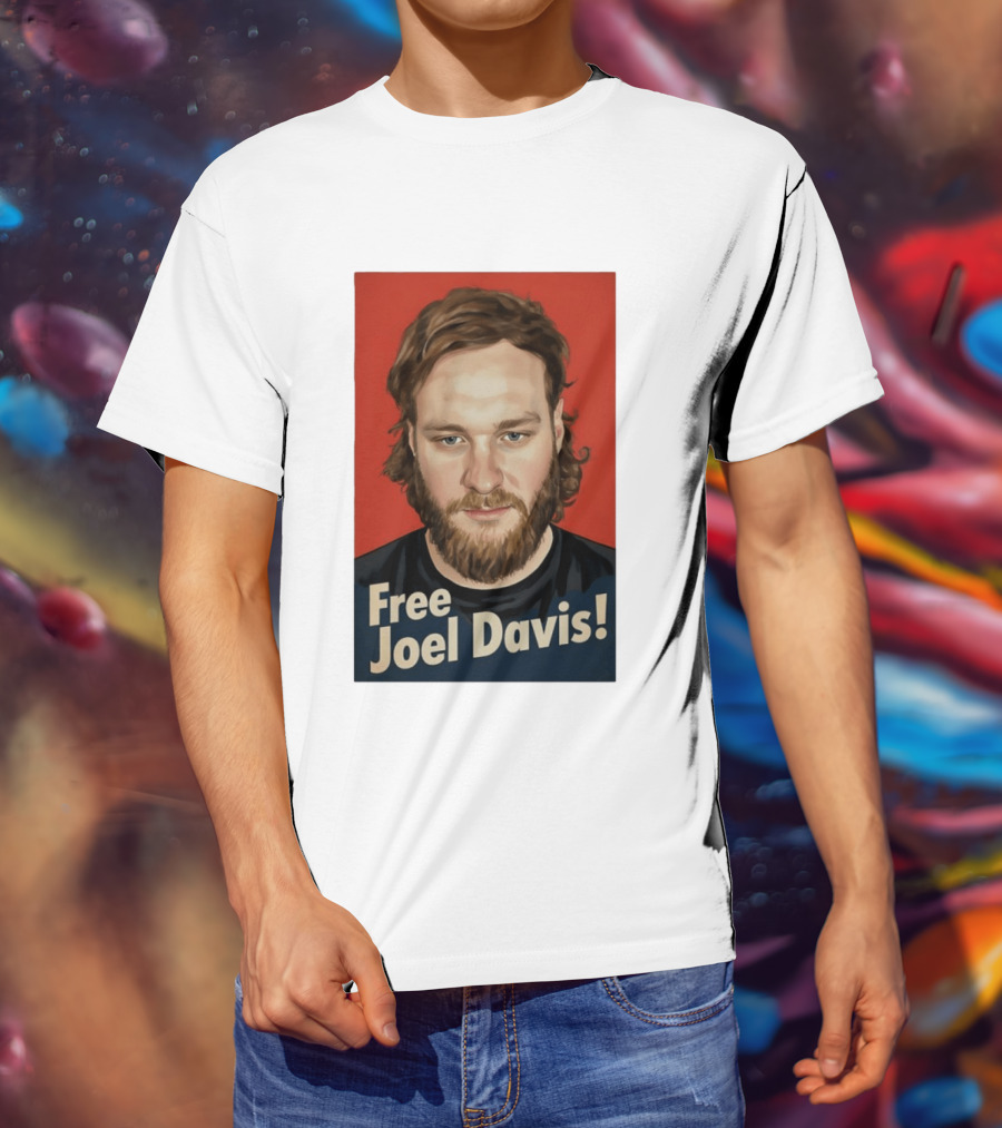 Free Joel Davis Bold Portrait Red T-Shirt
