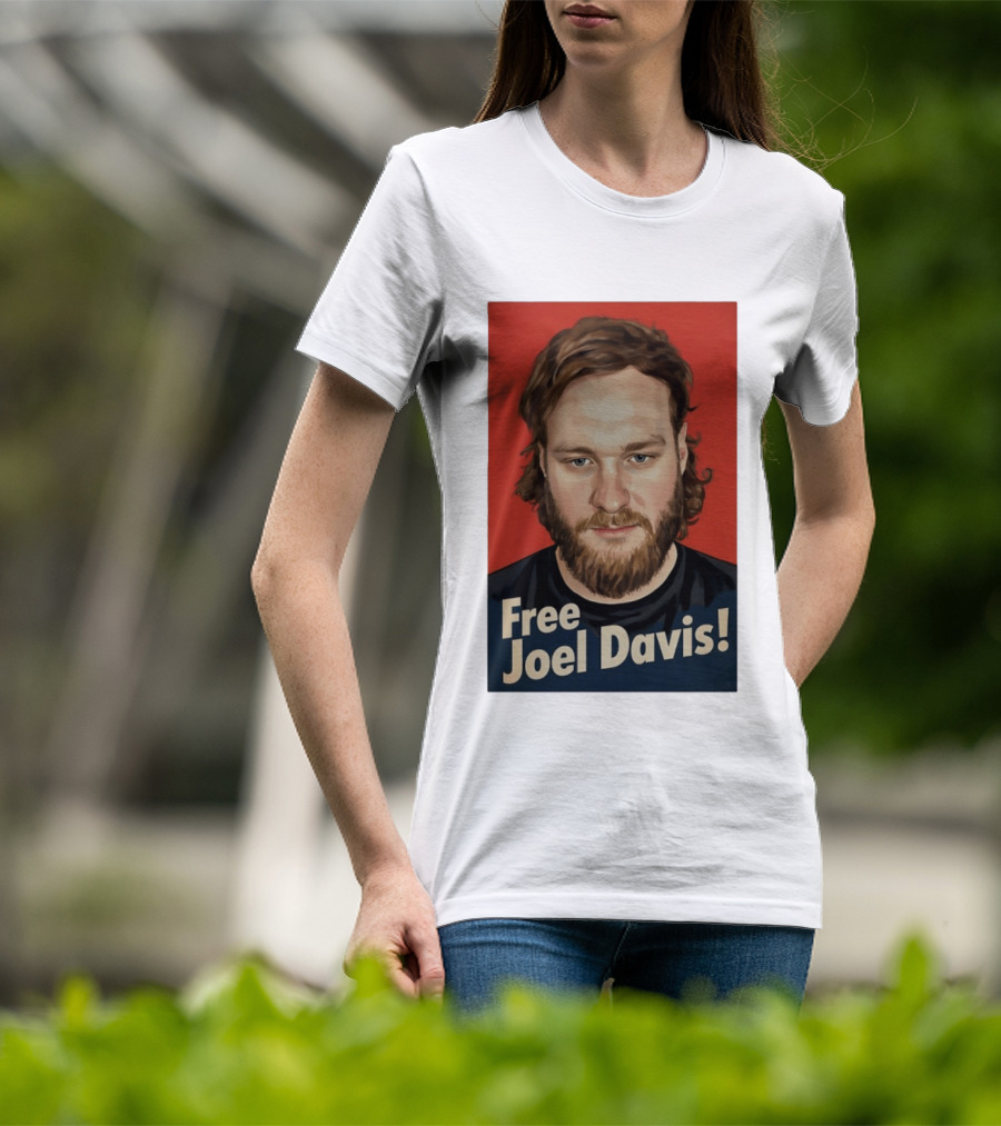 Free Joel Davis Bold Portrait Red T-Shirt