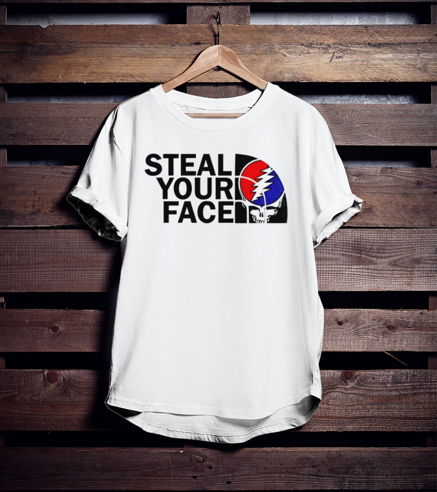 Grateful Dead Steal Your Face Skull Red Blue Lightning Bolt T-Shirt
