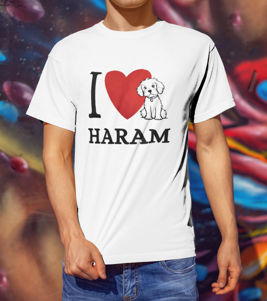I Love Haram Cute Dog Heart T-Shirt