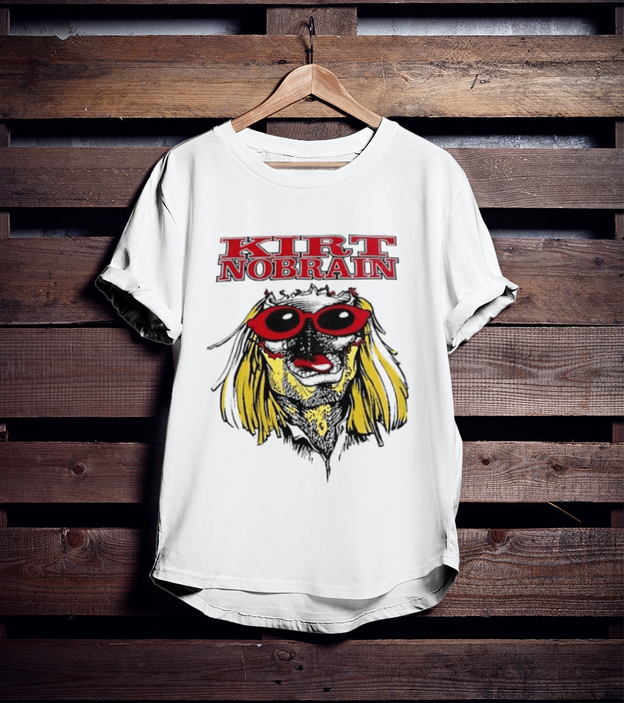 Kurt Nobrain Sunglasses Blonde Hair Red T-Shirt