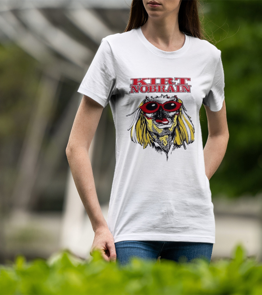 Kurt Nobrain Sunglasses Blonde Hair Red T-Shirt