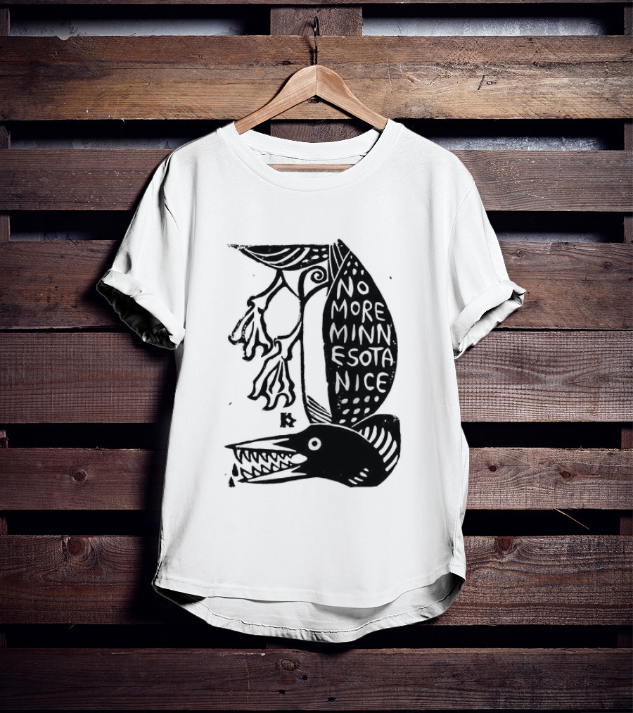 No More Minnesota Nice Owl Kicking Letter M T-Shirt