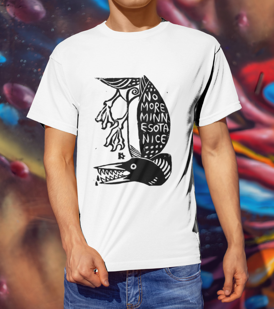 No More Minnesota Nice Owl Kicking Letter M T-Shirt