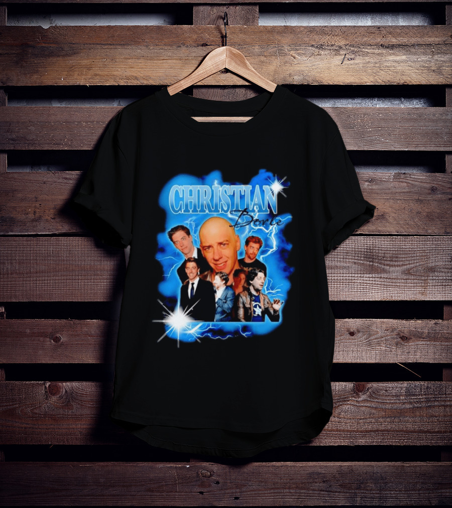 Christian Borle Lightning Bald Images Blue T-Shirt