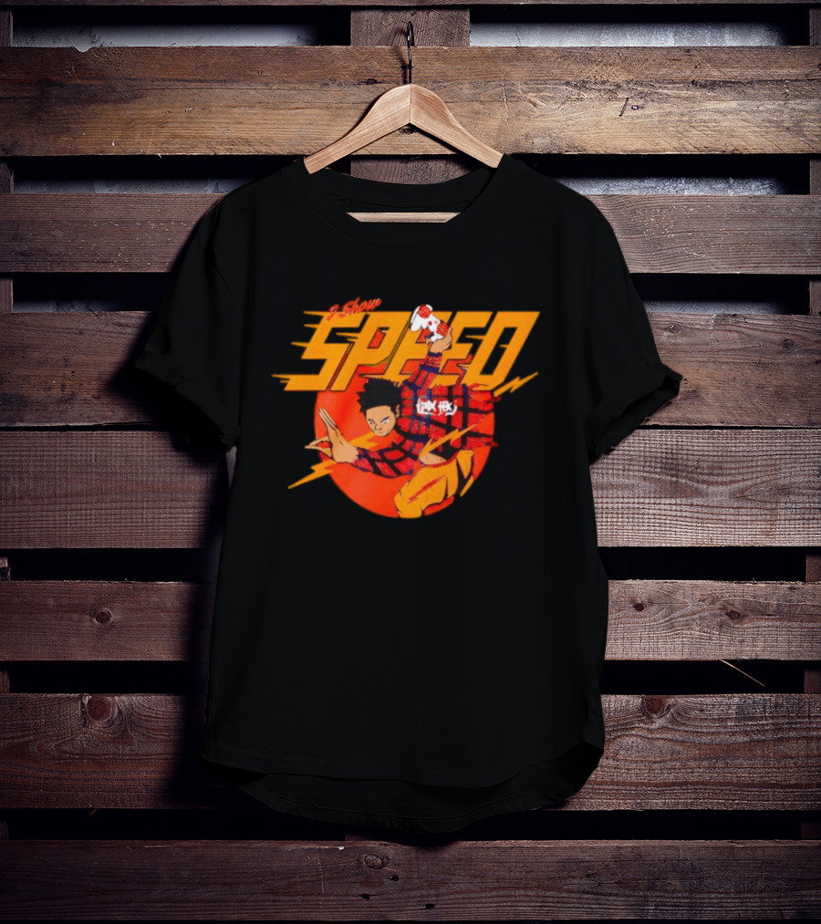 IShowSpeed Speed Flash Anime Character With Soccer Ball And Lightning Bolt T-Shirt