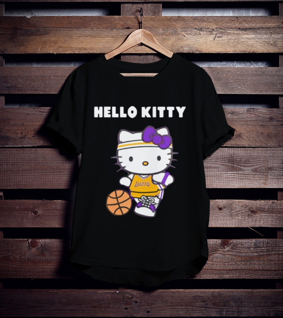 Los Angeles Lakers Hello Kitty Basketball Collaboration T-Shirt