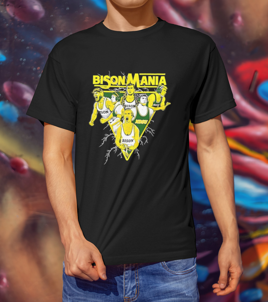 Bison Mania North Dakota State University NDSU Sports Team Spirit T-Shirt