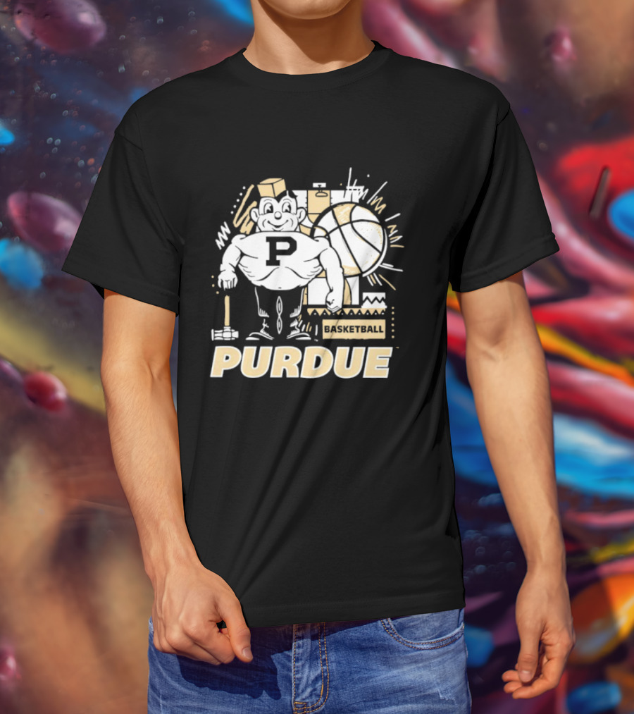Purdue Basketball Mascot With Basketball T-Shirt