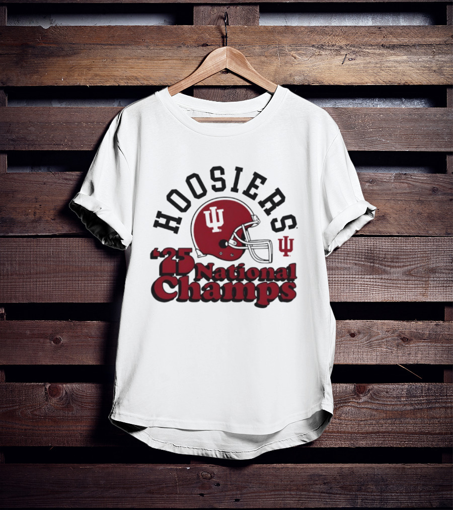 Hoosiers '25 National Champs Red Helmet T-Shirt