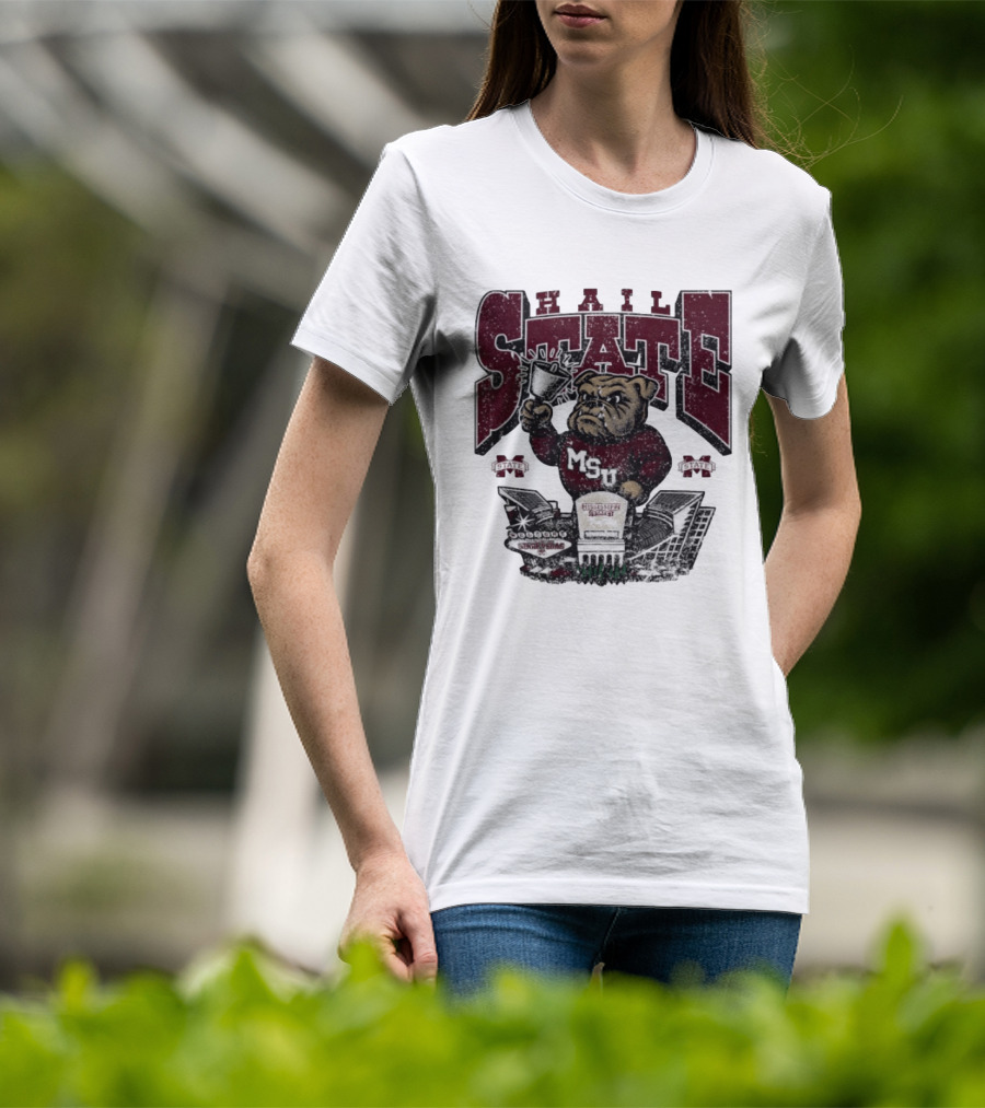 Hail State MSU Mississippi State Bulldogs Stadium Cowbell T-Shirt