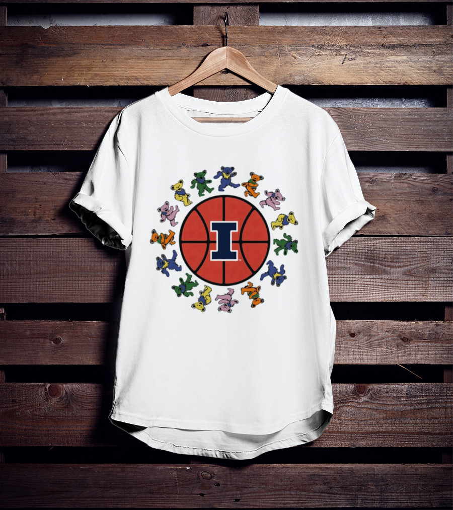 University Of Illinois Grateful Dead Bears Basketball T-Shirt