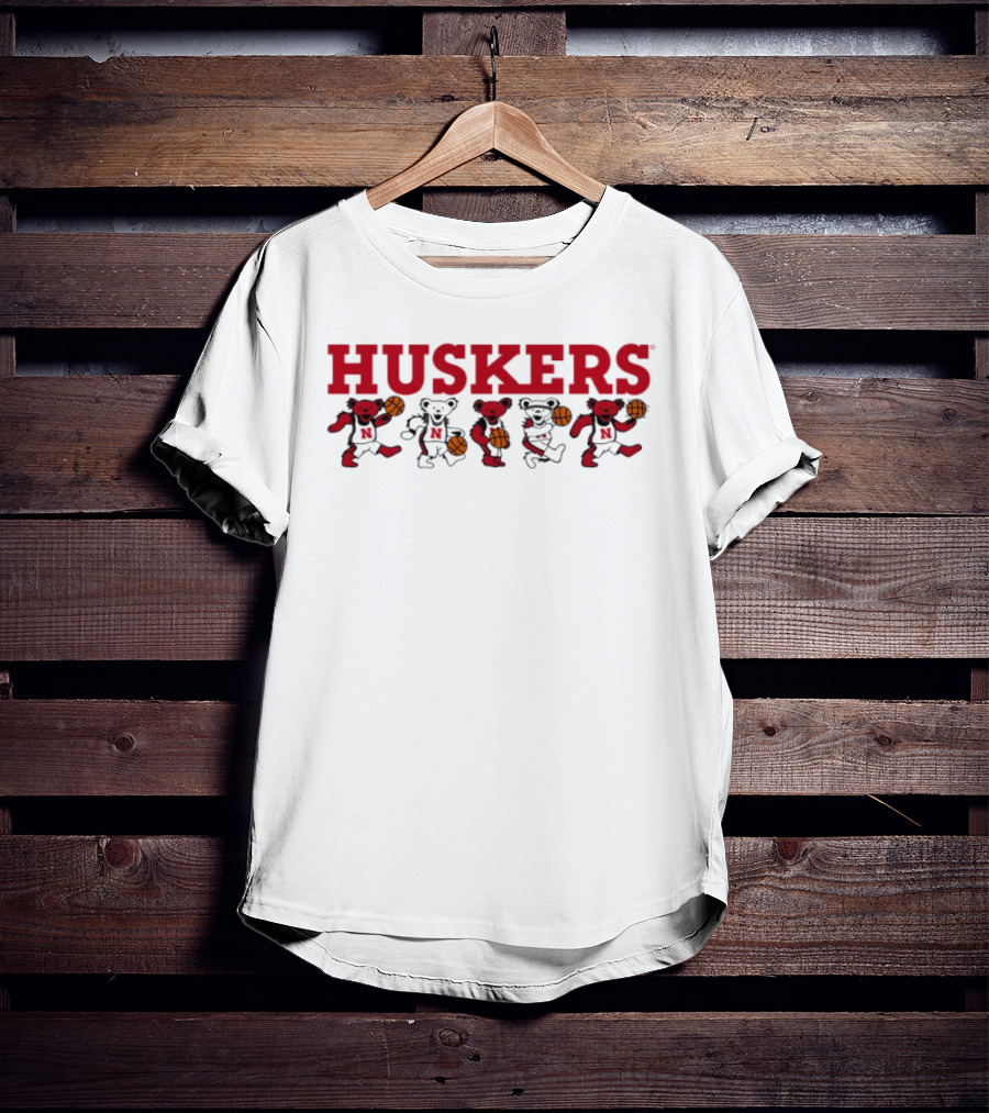Huskers Grateful Dead Dancing Bears Basketball T-Shirt